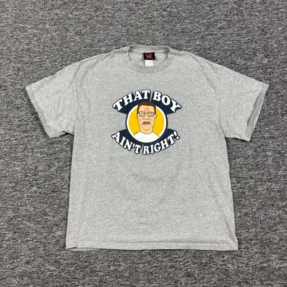 Vintage 2000s King of the Hill Cartoon Graphic Grey T-Shirt Men's Large